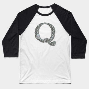 Skull Alphabet Q Baseball T-Shirt